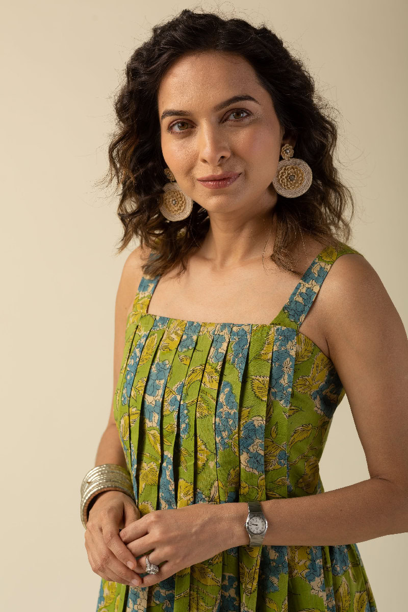 Image for Kusvaa Dr027 Samta Cotton Handblock Dress Featured