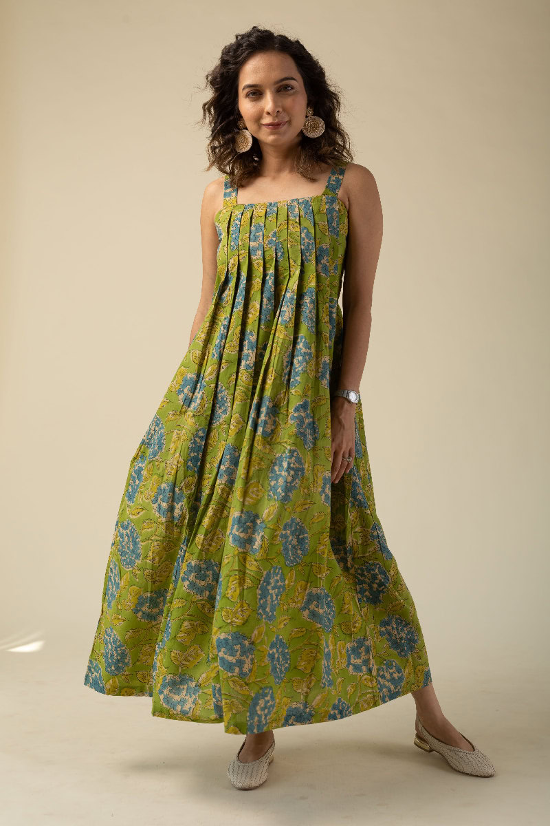 Image for Kusvaa Dr027 Samta Cotton Handblock Dress Sleeves