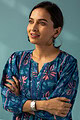 Image for Kusvaa Dr028 Omkari Cotton Handblock Dress Closeup