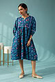 Image for Kusvaa Dr028 Omkari Cotton Handblock Dress Pocket