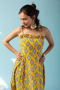 Image for Kusvaa Dr030 Lipsa Cotton Handblock A Line Dress Featured