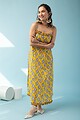 Image for Kusvaa Dr030 Lipsa Cotton Handblock A Line Dress Sitting
