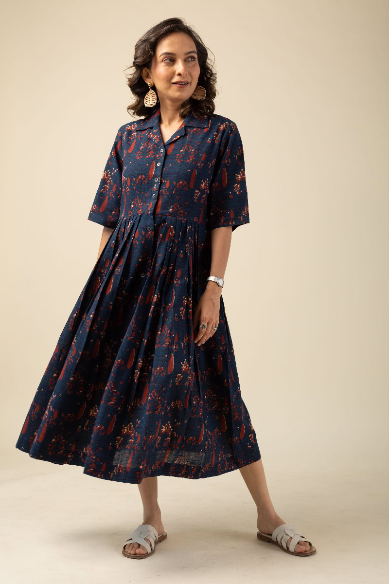 Image for Kusvaa Dr031 Naira Cotton A Line Dress Closeup
