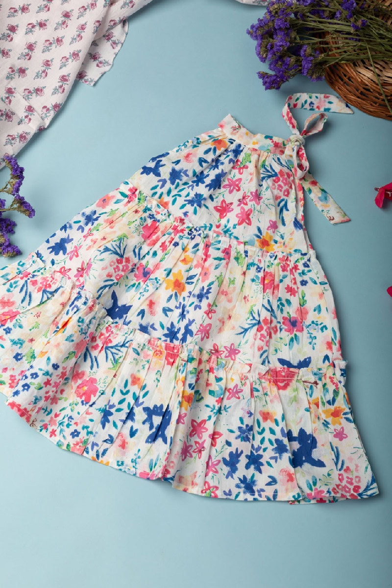 Image for Kusvaa Grw050 Lavanya Cotton Girl's Frock Closeup