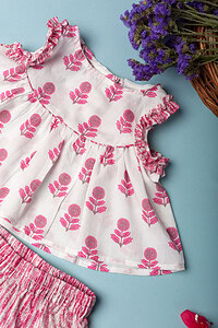 Image for Kusvaa Grw055 Snehal Cotton Girl's Top Short Set Closeup