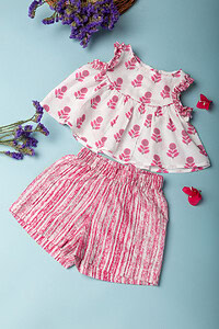 Image for Kusvaa Grw055 Snehal Cotton Girl's Top Short Set Featured