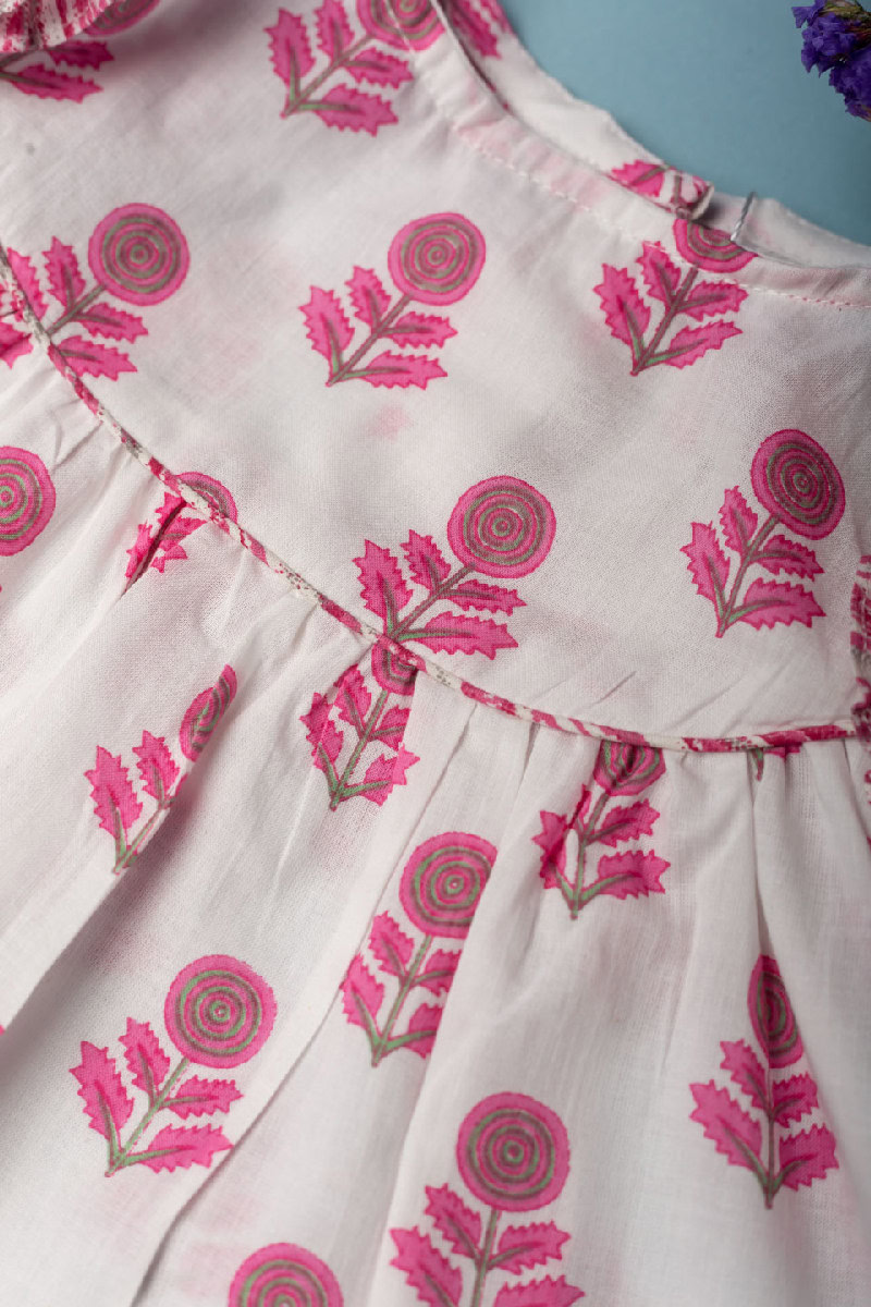 Image for Kusvaa Grw055 Snehal Cotton Girl's Top Short Set Side