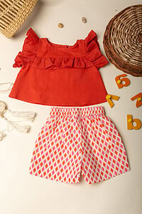 Image for Kusvaa Grw056 Prerna Cotton Girl's Top Short Set Featured