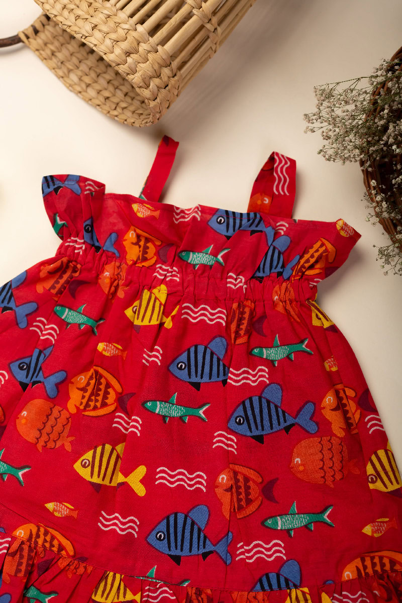 Image for Kusvaa Grw057 Lucky Cotton Girls Frock Closeup 2