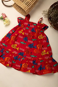 Image for Kusvaa Grw057 Lucky Cotton Girls Frock Side