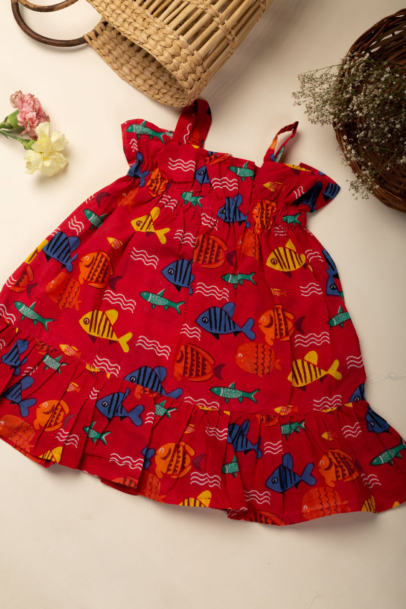 Image for Kusvaa Grw057 Lucky Cotton Girls Frock Side