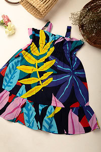 Image for Kusvaa Grw058 Ahima Cotton Girls Frock Closeup 2