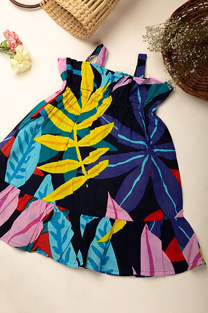 Image for Kusvaa Grw058 Ahima Cotton Girls Frock Closeup 2