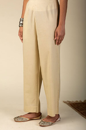 Image for Kusvaa Pnt009 Purva Cotton Pant With Pocket Creambeige Pocket