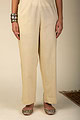 Image for Kusvaa Pnt009 Purva Cotton Pant With Pocket Creambeige Sitting