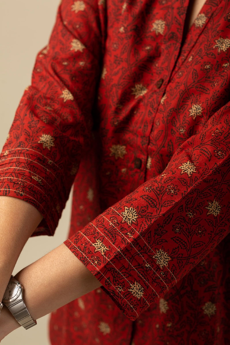 Image for Kusvaa Shk022 Ashvika Cotton Short Kurti Closeup 2