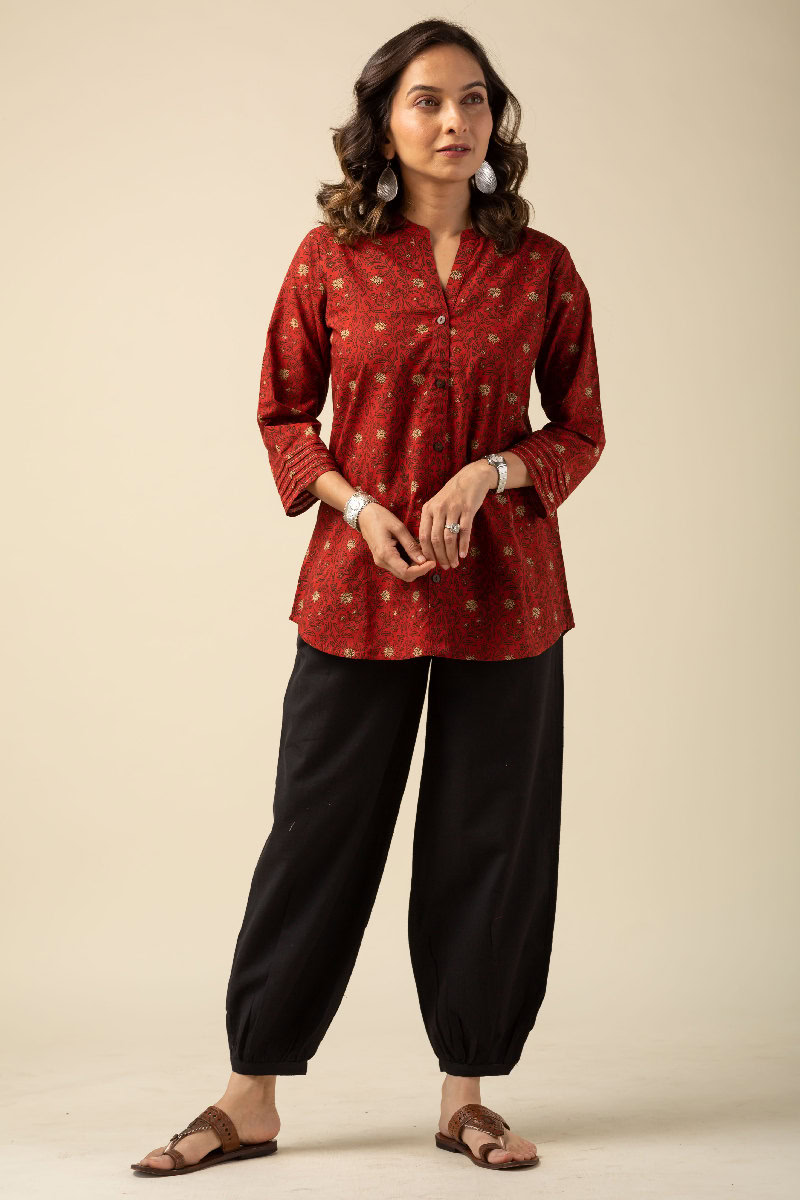 Image for Kusvaa Shk022 Ashvika Cotton Short Kurti Front