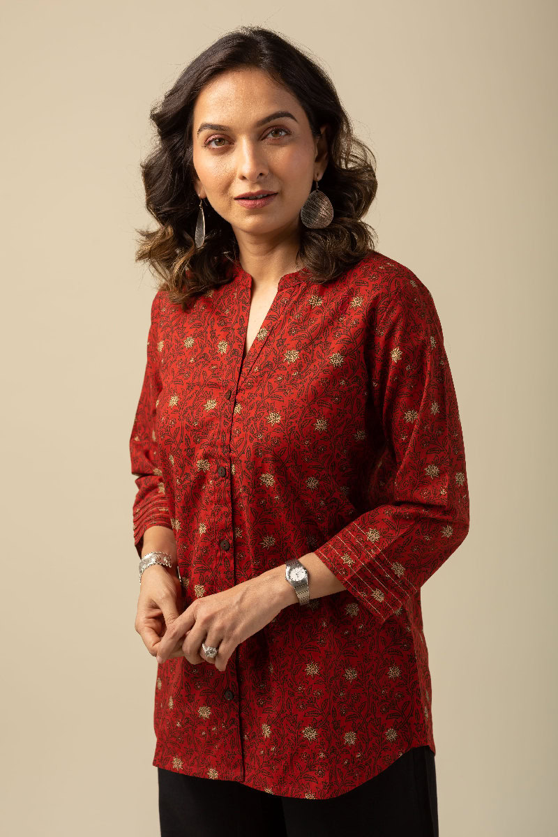 Image for Kusvaa Shk022 Ashvika Cotton Short Kurti Side