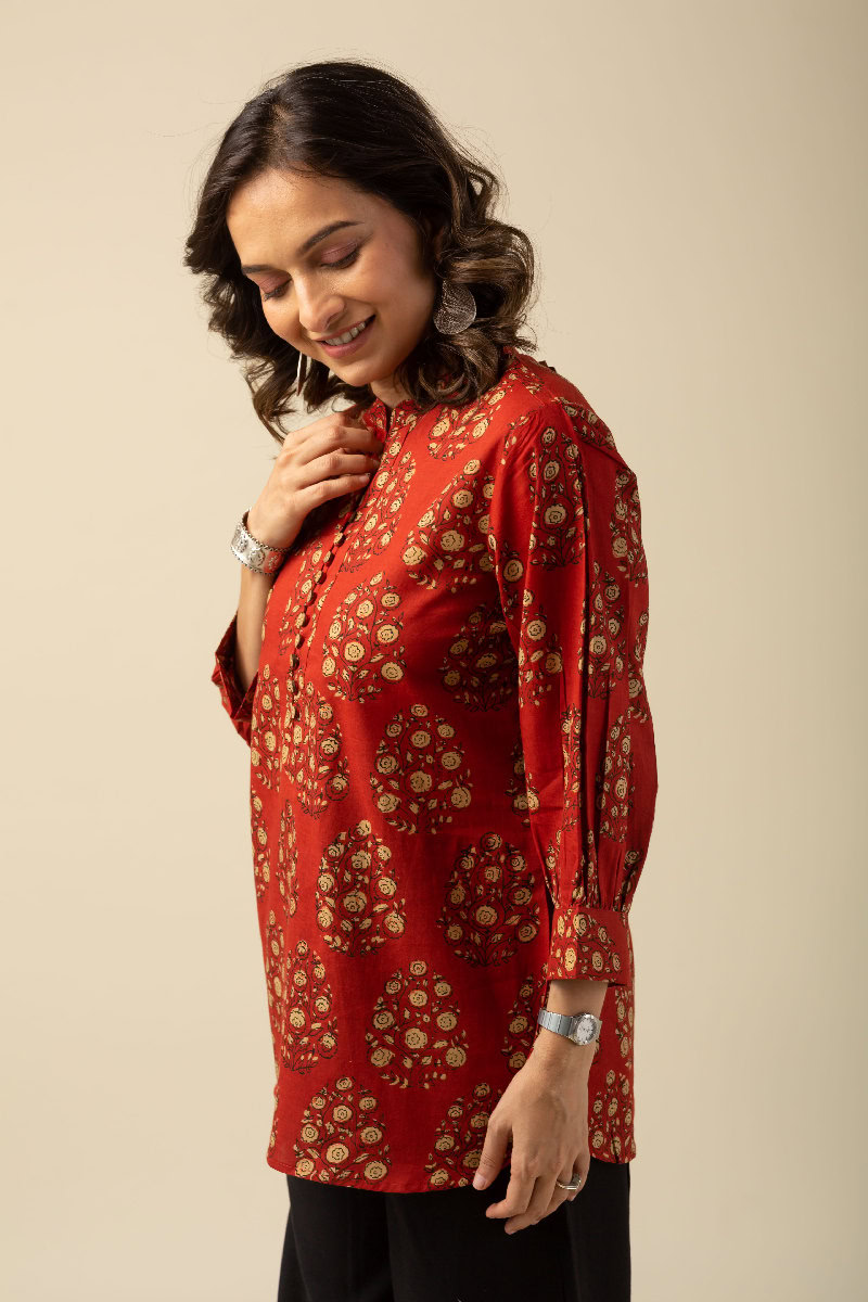 Image for Kusvaa Shk023 Aahani Cotton Short Kurti Back