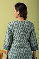 Image for Kusvaa Wkr063 Elly Cotton Handblock Kurta Sitting