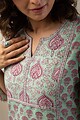 Image for Kusvaa Wkr133 Amara Cotton Handblock Kurta Closeup