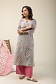 Image for Kusvaa Wkr133 Amara Cotton Handblock Kurta Front