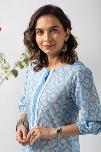Image for Kusvaa Wkr134 Vani Cotton Handblock Print Kurta Featured