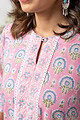 Image for Kusvaa Wkr135 Sanya Cotton Handblock Print Kurta Closeup