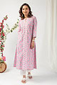 Image for Kusvaa Wkr135 Sanya Cotton Handblock Print Kurta Pocket