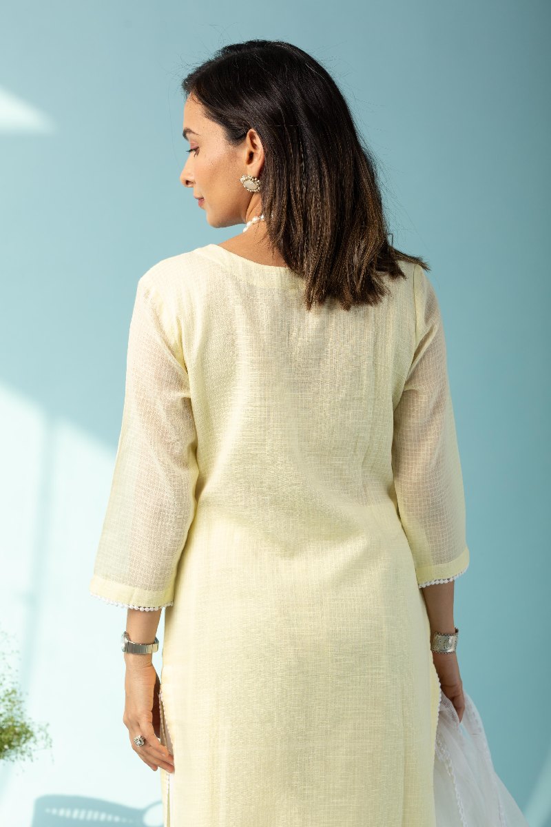 Image for Kusvaa Wkr137 Shagun Kota Doria A Line Kurta Sitting
