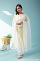 Image for Kusvaa Wkr137 Shagun Kota Doria A Line Kurta Sleeves