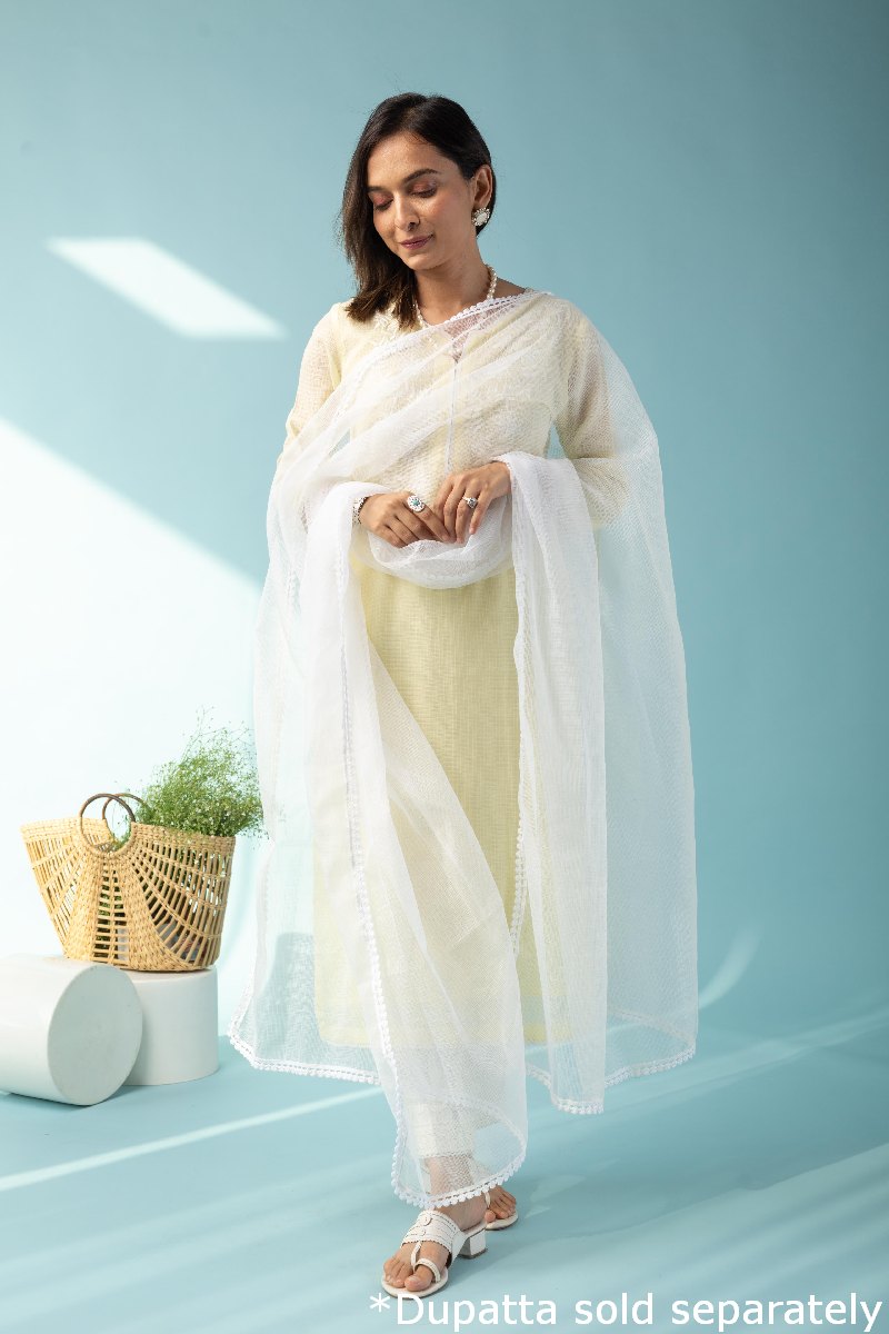 Image for Kusvaa Wkr137 Shagun Kota Doria A Line Kurta Sleeves