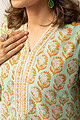 Image for Kusvaa Wkr138 Himani Cotton Handblock Kurta Closeup