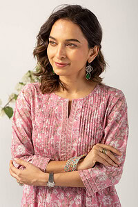 Image for Kusvaa Wkr139 Akruti Cotton Handblock Kurta Featured
