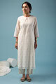 Image for Kusvaa Wkr140 Yamuna Chanderi Straight Kurta Closeup 3