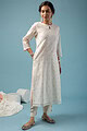 Image for Kusvaa Wkr140 Yamuna Chanderi Straight Kurta Side