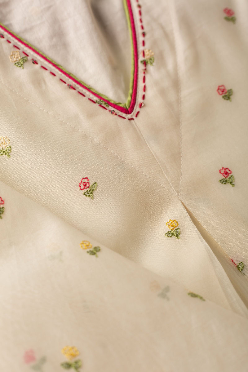 Image for Kusvaa Wkr141 Anuja Chanderi A Line Kurta Neck