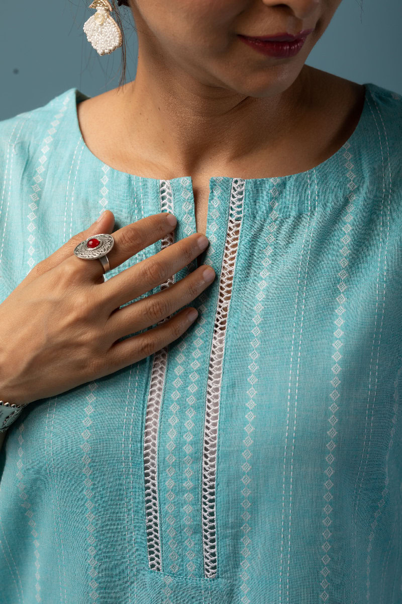 Image for Kusvaa Wkr142 Sikha Handloom Cotton Kurta Side