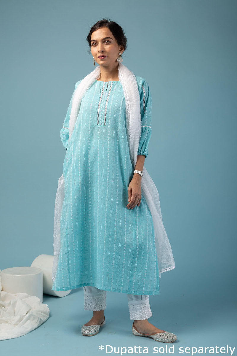 Image for Kusvaa Wkr142 Sikha Handloom Cotton Kurta Sleeves