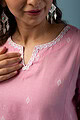 Image for Kusvaa Wkr143 Leia Handloom Cotton Kurta Closeup