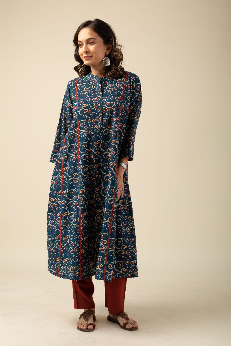 Image for Kusvaa Wkr146 Adhira Cotton A Line Kurta Side