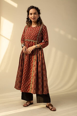 Image for Kusvaa Wkr160 Arushi Cotton A Line Kurta Front
