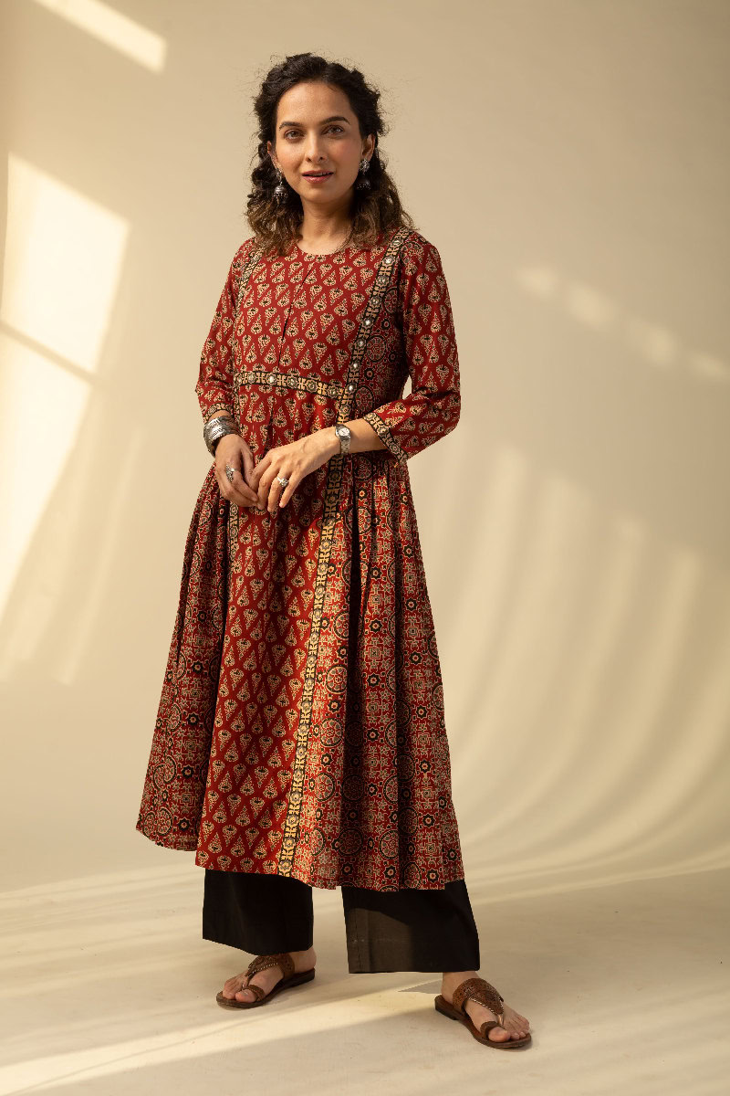 Image for Kusvaa Wkr160 Arushi Cotton A Line Kurta Front
