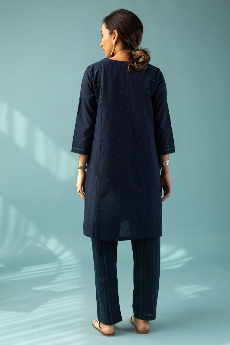 Image for Kusvaa Cood093 Pavitra Handloom Cotton Kurta Pant Set Pocket
