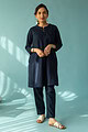 Image for Kusvaa Cood093 Pavitra Handloom Cotton Kurta Pant Set Sleeves