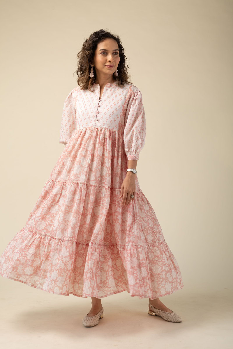 Image for Kusvaa Dr033 Ekta Cotton A Line Dress Closeup 2
