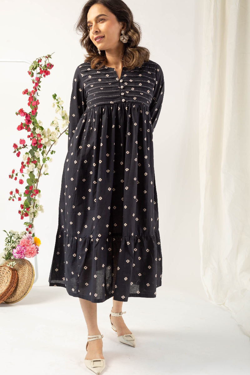 Image for Kusvaa Dr034 Anaya Cotton A Line Dress Neck