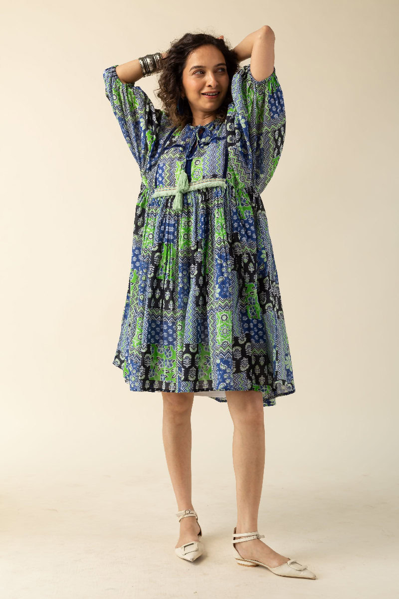 Image for Kusvaa Dr035 Vidya Cotton A Line Dress Back