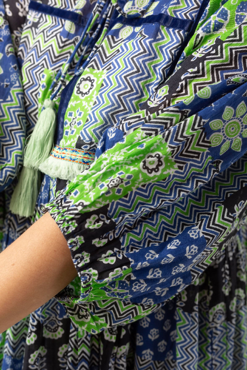 Image for Kusvaa Dr035 Vidya Cotton A Line Dress Closeup 2