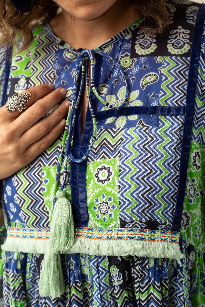 Image for Kusvaa Dr035 Vidya Cotton A Line Dress Closeup